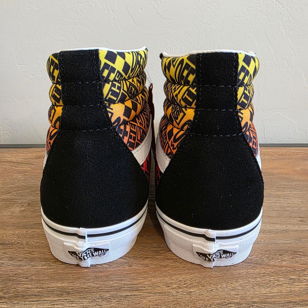 Vans Sk8 Hi Black Suede Graphic High Top Sneakers Mens 10.5 Womens 12 - Picture 5 of 10